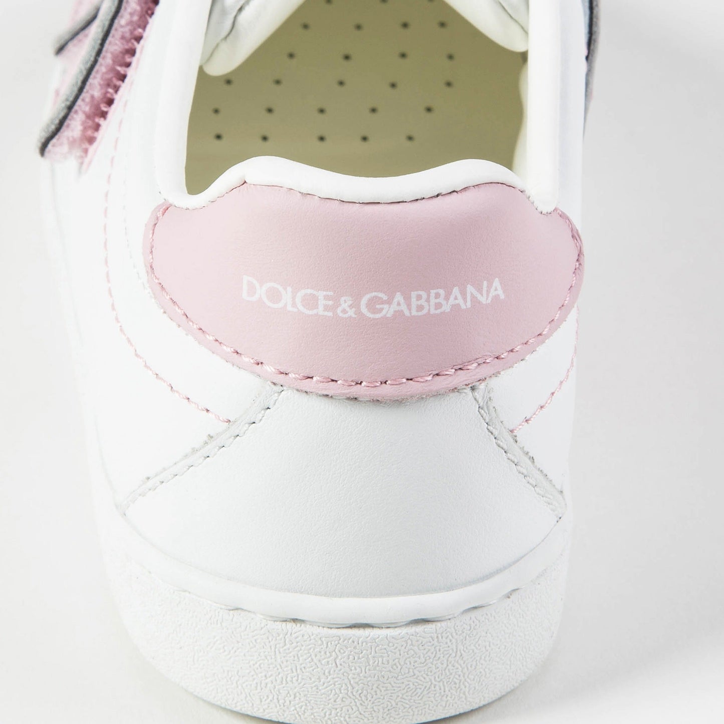 Girls White Pink Logo Shoes