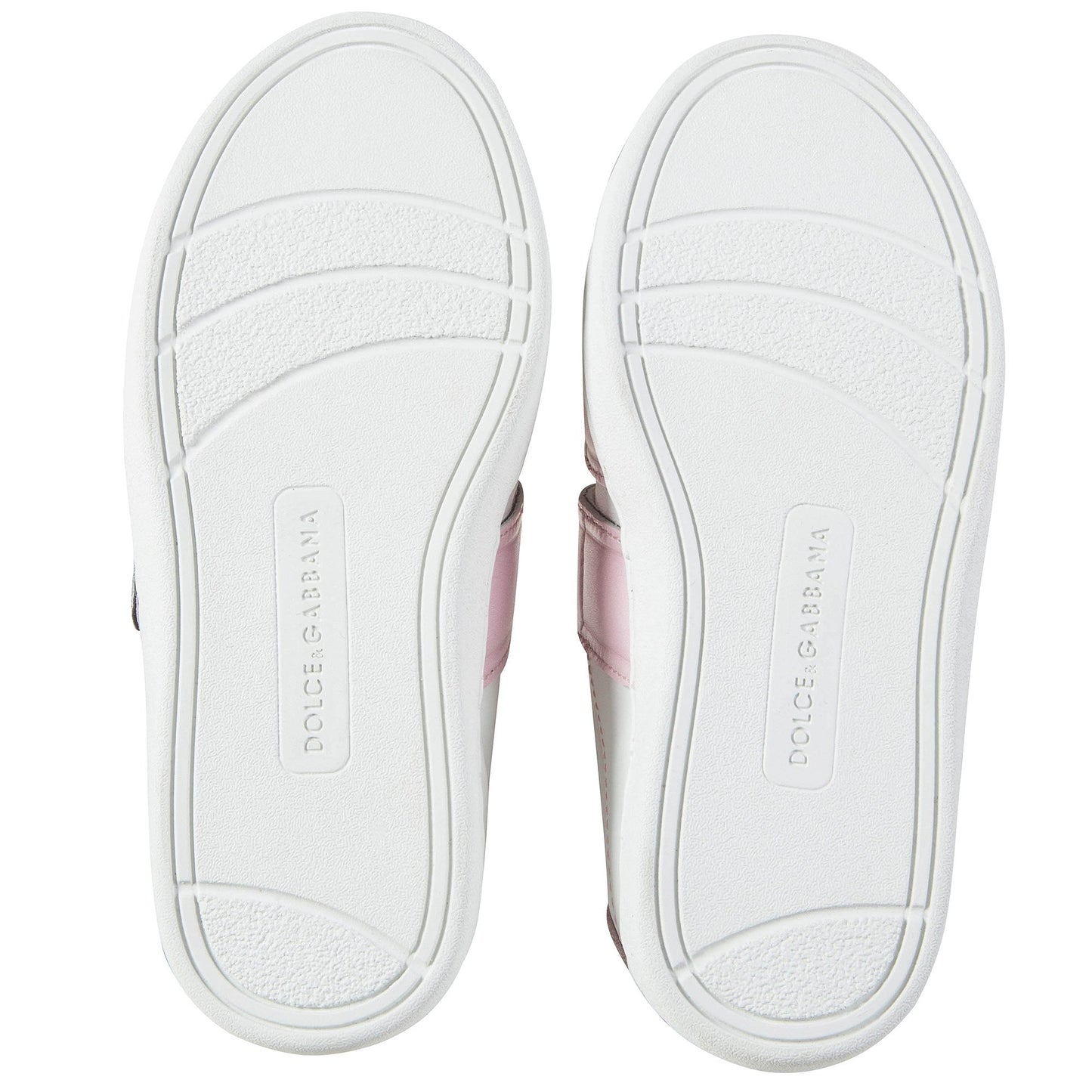Girls White Pink Logo Shoes
