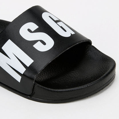 Boys & Girls Black Logo Slippers