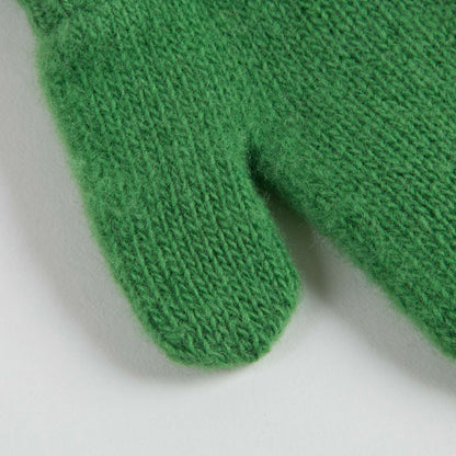 女童绿色羊毛手套