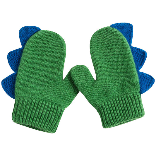 女童绿色羊毛手套