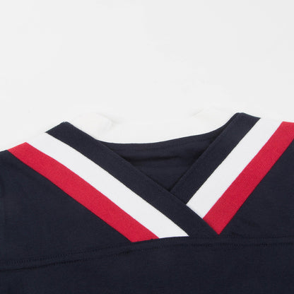Girls Navy Blue Cotton T-shirt
