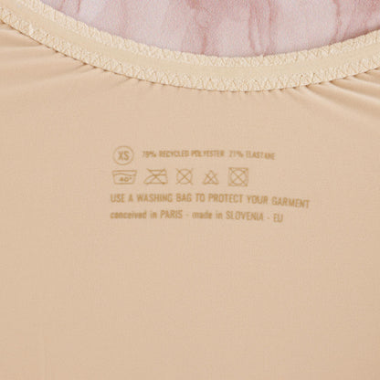 女士浅粉色船领芭蕾舞连体衣