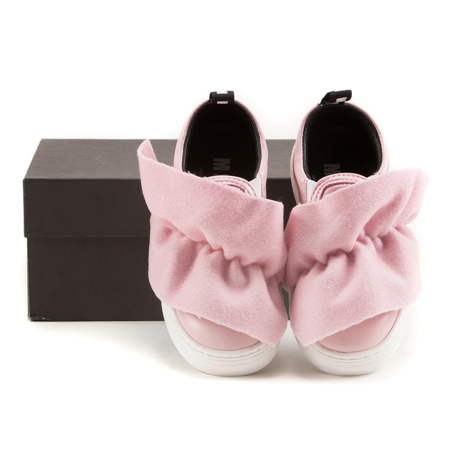 Girls Pink Logo Trainers With Ruffle