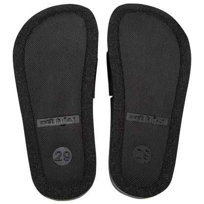 Boys & Girls Black Logo Slippers