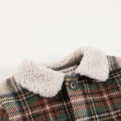 Baby Beige Check  Wool  Coat