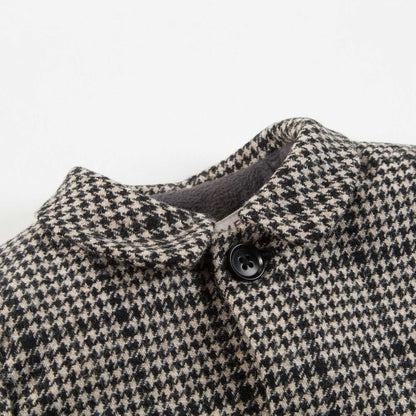 Baby Black Houndstooth  Wool  Coat