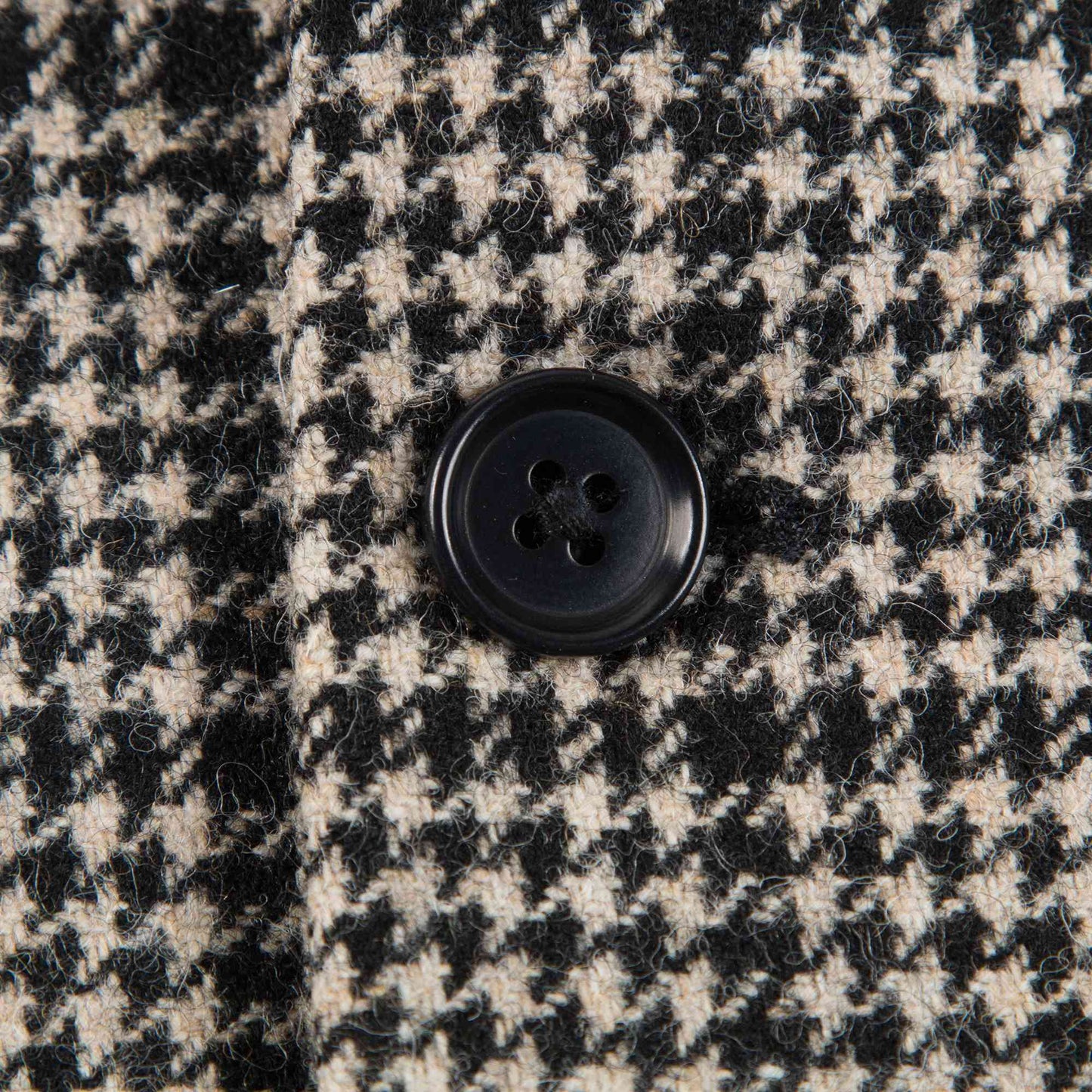 Baby Black Houndstooth  Wool  Coat