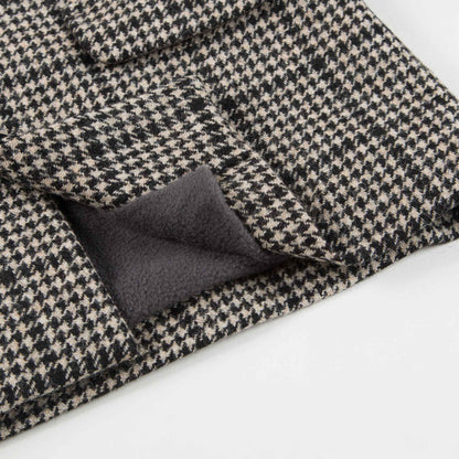 Baby Black Houndstooth  Wool  Coat