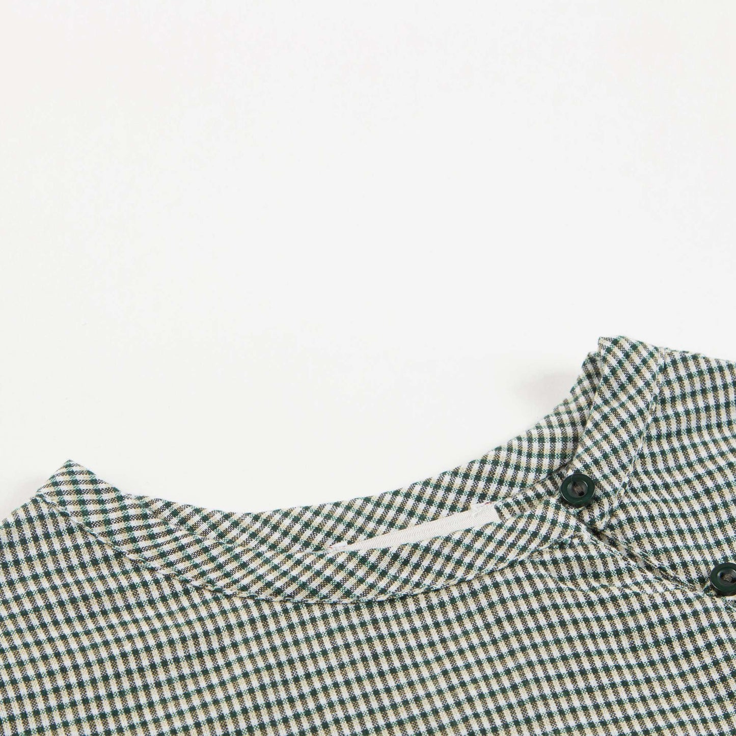 Girls Green  Micro Check Cotton Bluose