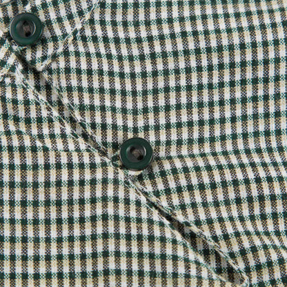 Girls Green  Micro Check Cotton Bluose