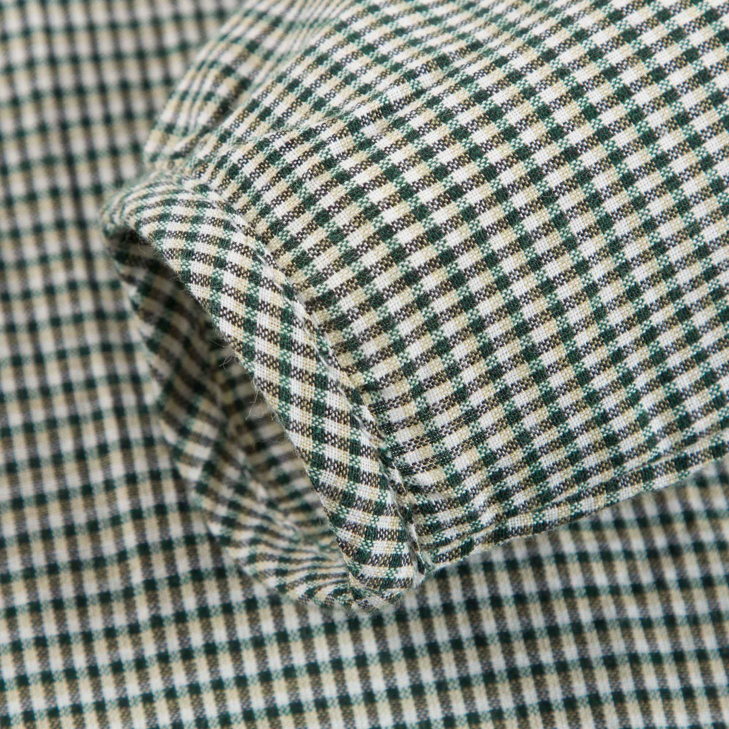 Girls Green  Micro Check Cotton Bluose