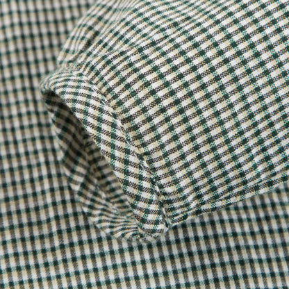 Girls Green  Micro Check Cotton Bluose
