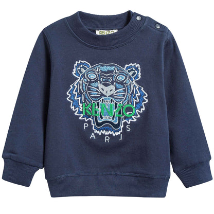 Baby Boys Navy Blue Cotton Sweatshirt