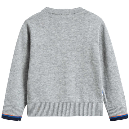Baby Boys Marl Grey Cotton Cardigan
