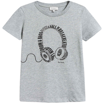 Boys Grey “Headphones” Cotton T-shirt