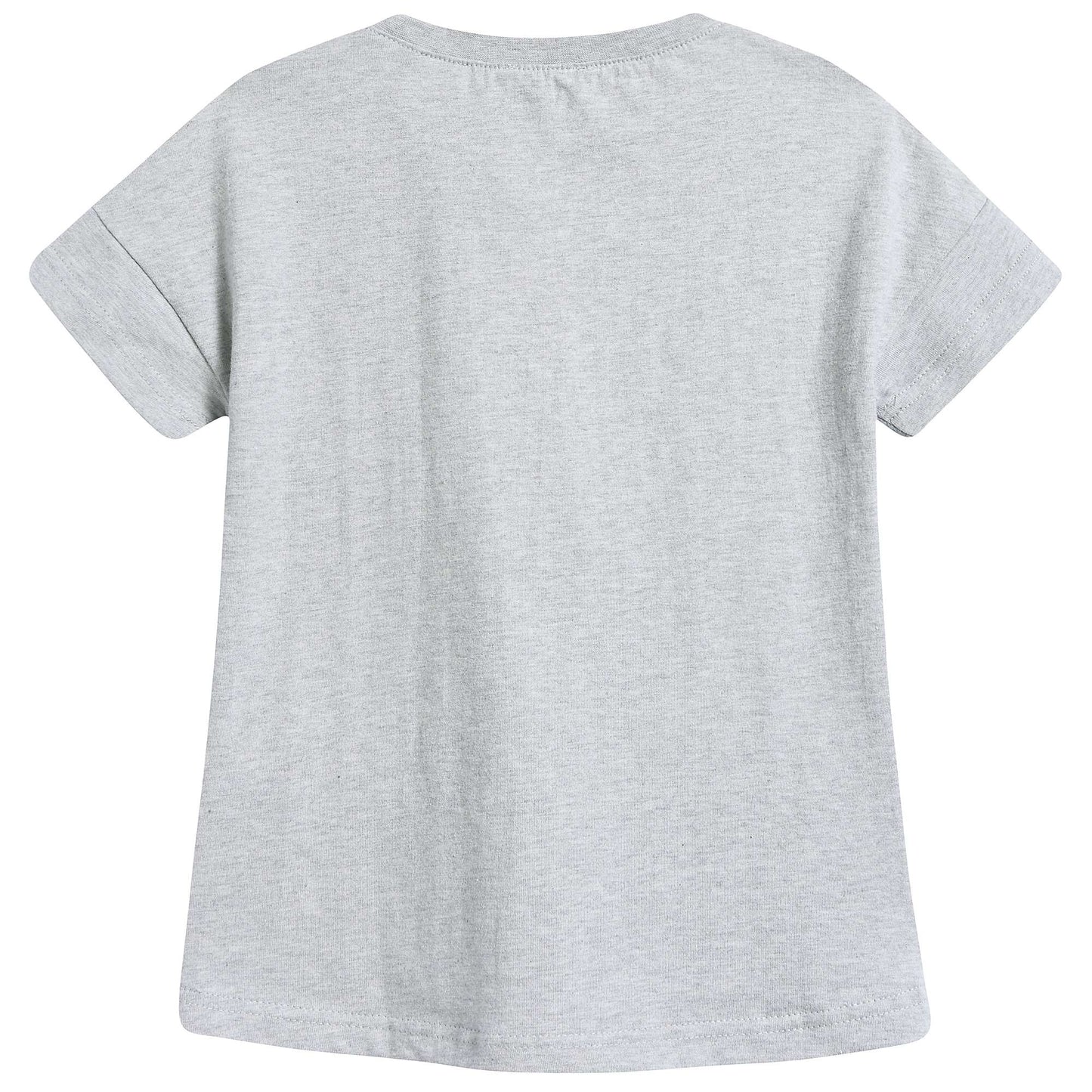 Girls Marl Grey Tiger Printed Cotton Dress