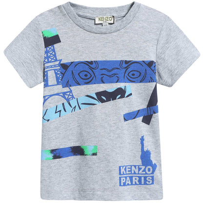 Boys Marl Grey Cotton T-shirt