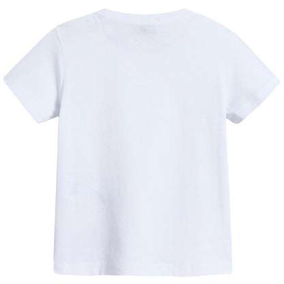 Baby Boys White  "Dinosaur & Car" Cotton T-shirt