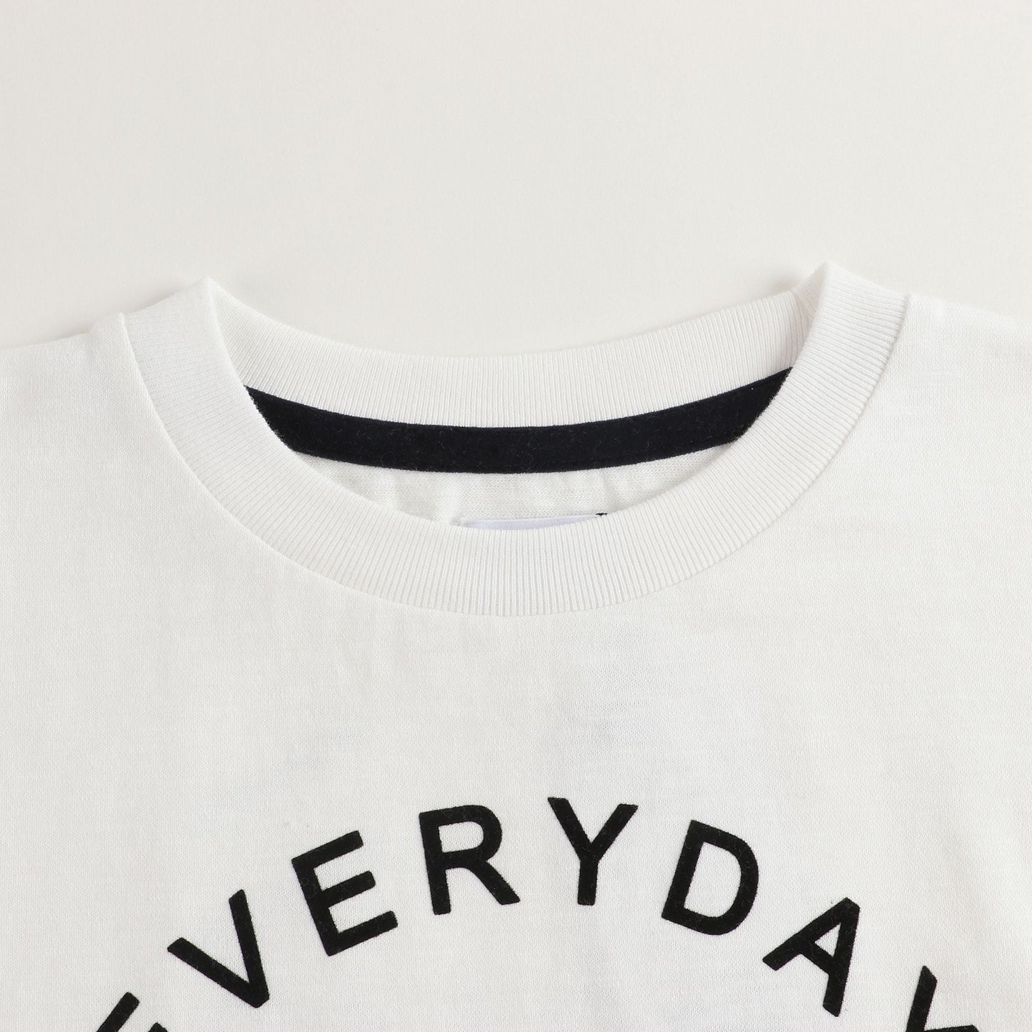 Girls White Cotton T-shirt