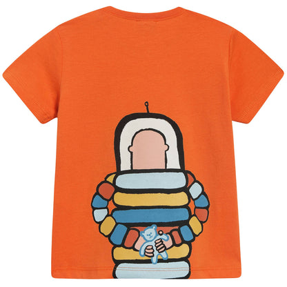 Baby Boys Orange "Robot“ Cotton T-shirt