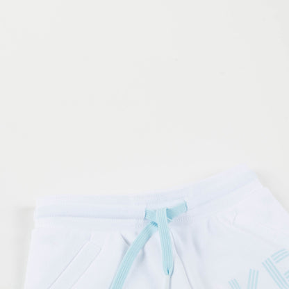 Girls White Cotton Shorts