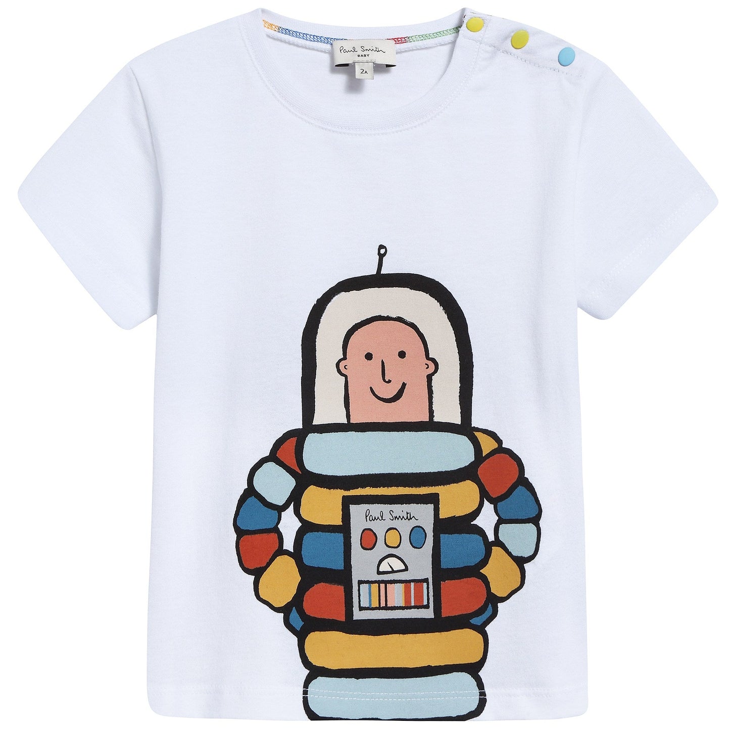 Baby Boys White "Robot“ Cotton T-shirt