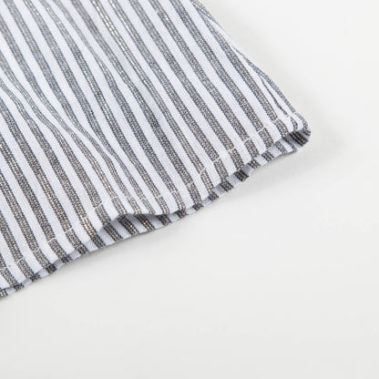 Baby Grey & off white Stripes Gold  Cotton Shirts