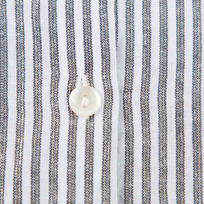 Baby Grey & off white Stripes Gold  Cotton Shirts