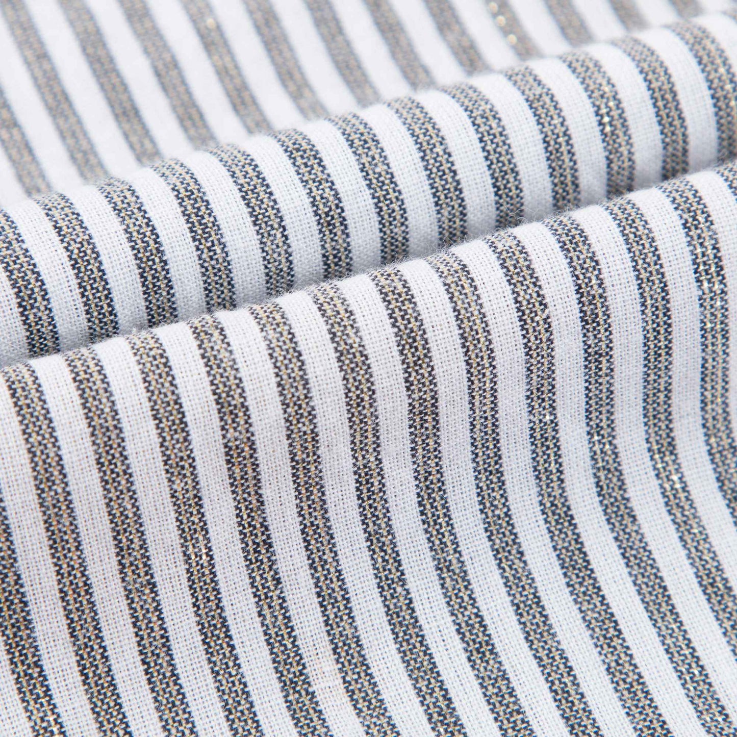 Baby Grey & off white Stripes Gold  Cotton Shirts