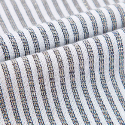 Baby Grey & off white Stripes Gold  Cotton Shirts