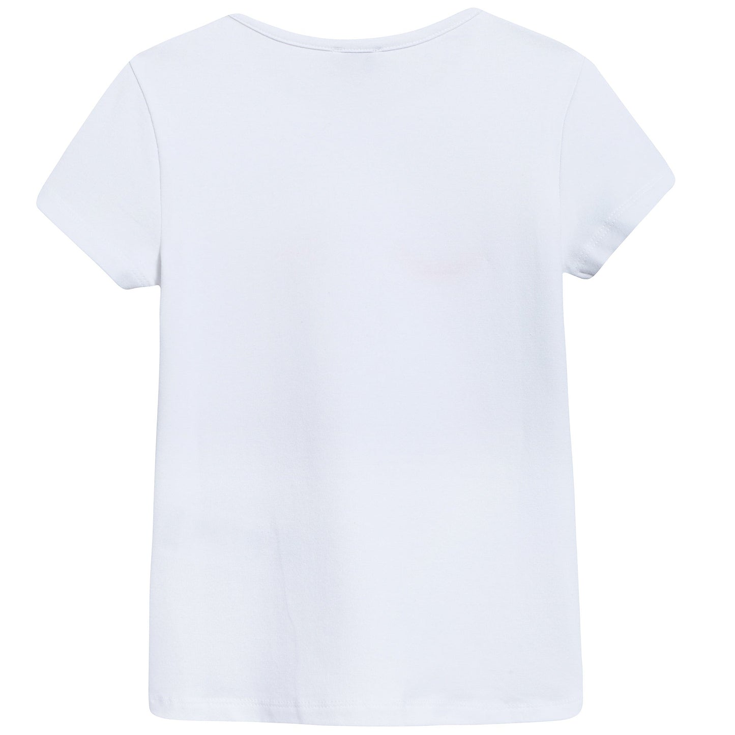 Girls White & Peach Red “Summer” Cotton T-shirt