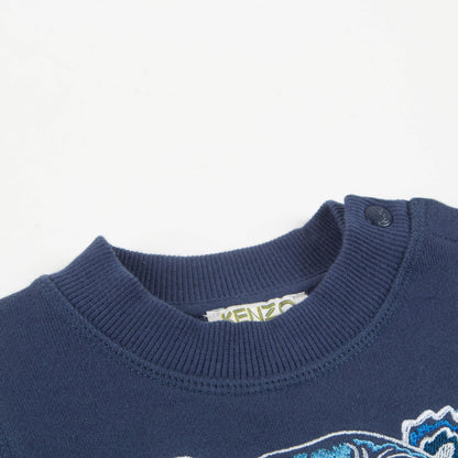 Baby Boys Navy Blue Cotton Sweatshirt