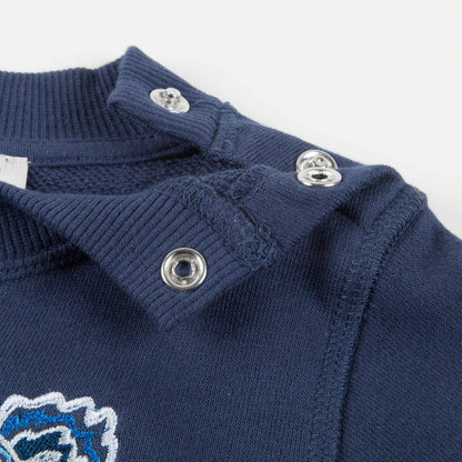 Baby Boys Navy Blue Cotton Sweatshirt