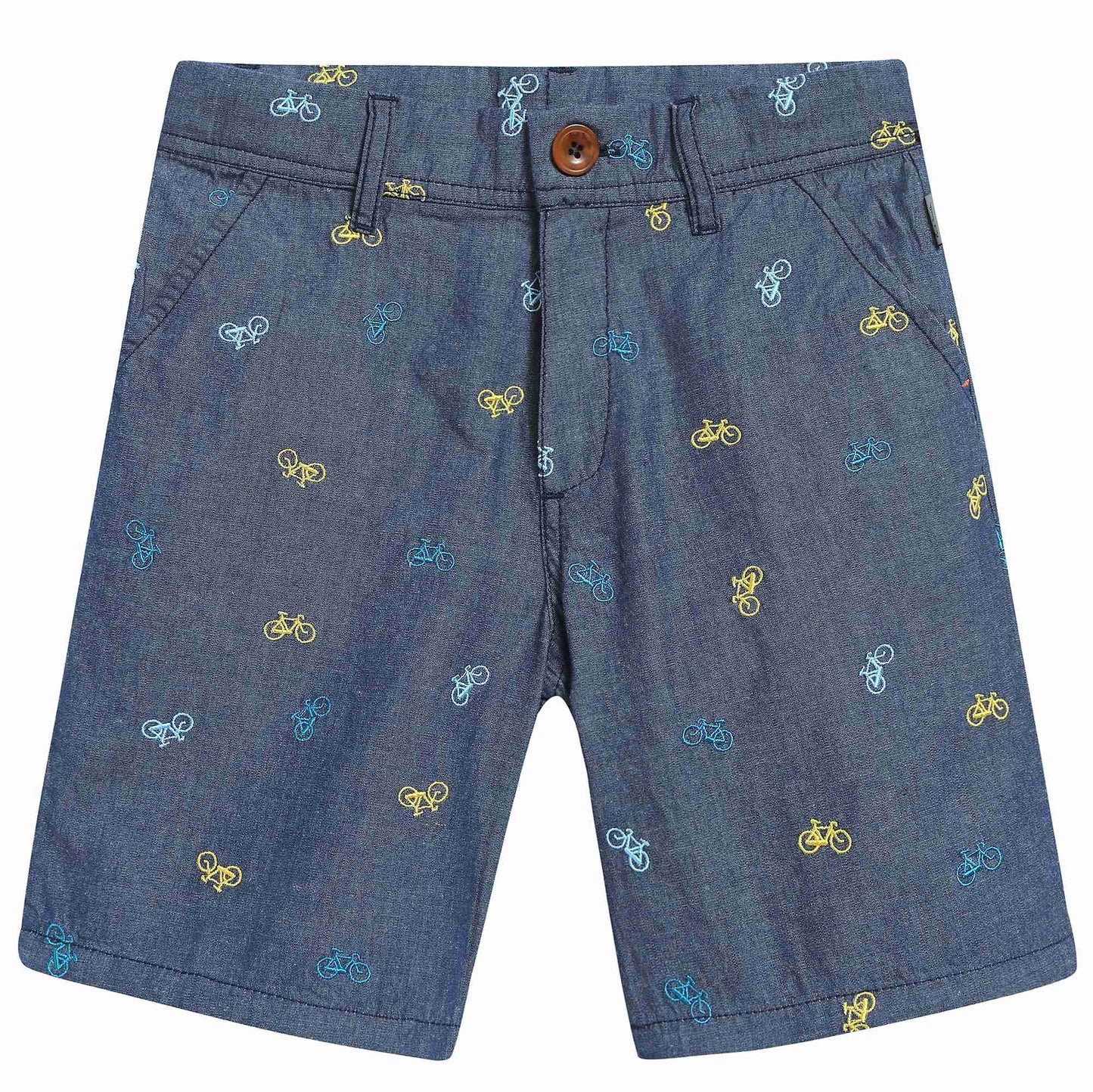 Boys Lndigo Printed Cotton Shorts