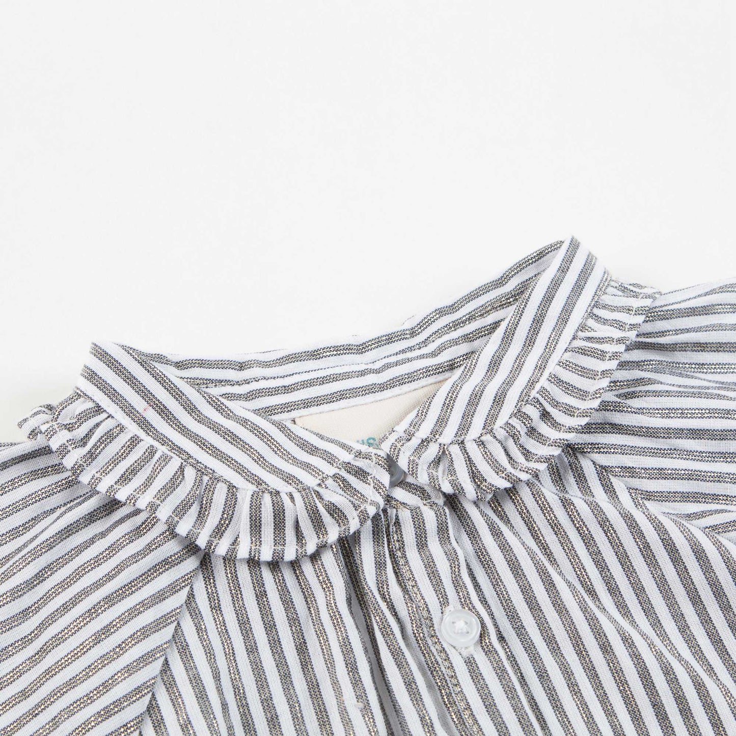Girls Grey Stripes Cotton Shirt