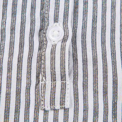 Girls Grey Stripes Cotton Shirt