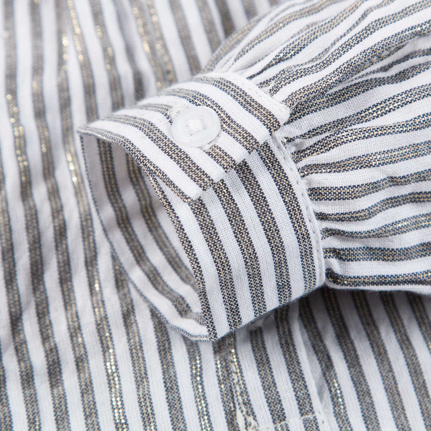 Girls Grey Stripes Cotton Shirt