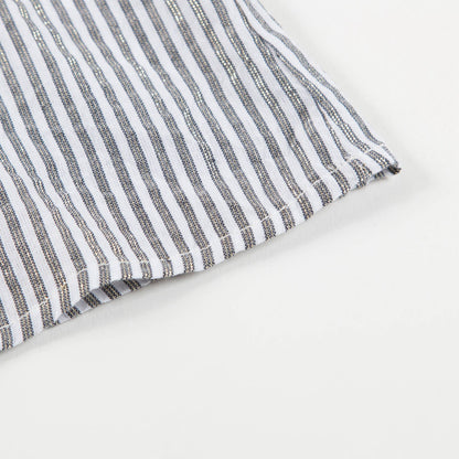 Girls Grey Stripes Cotton Shirt