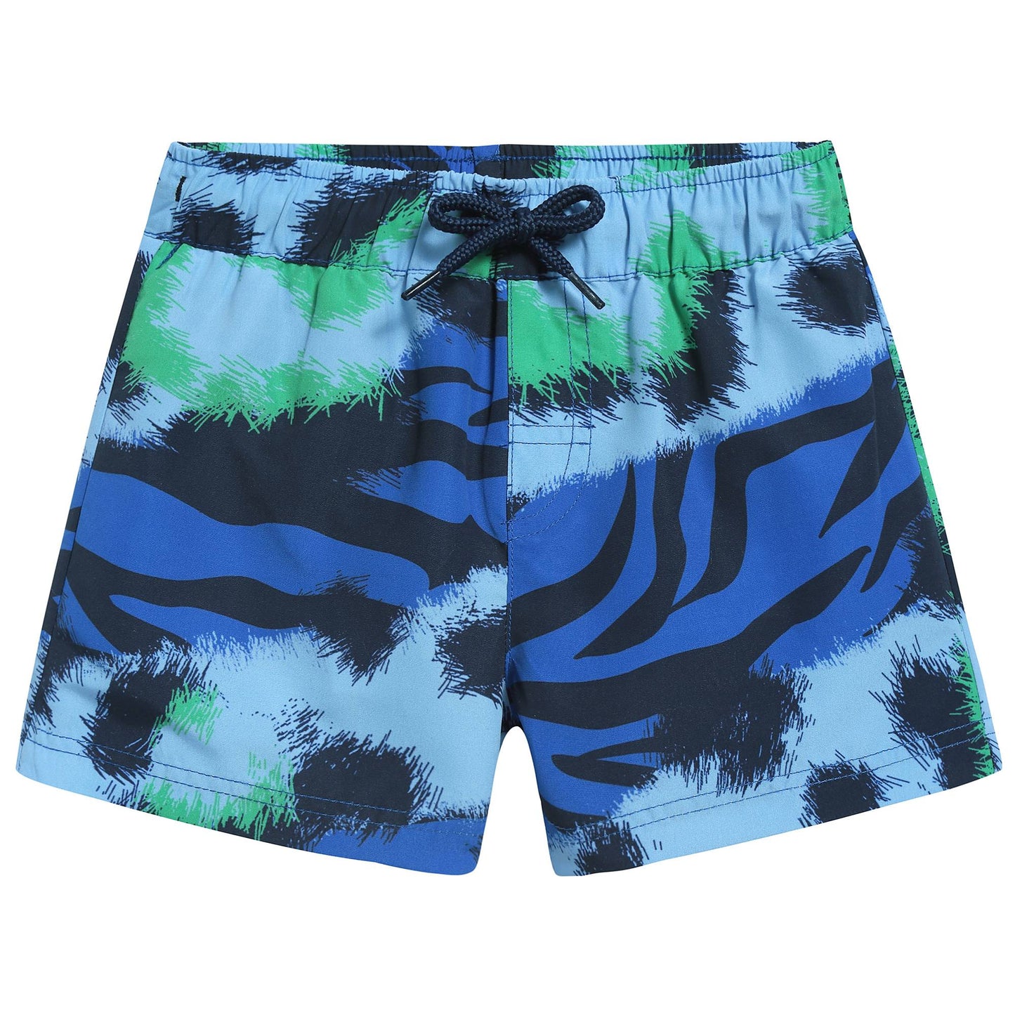 Boys Navy Blue Polyester Swimming Trunks