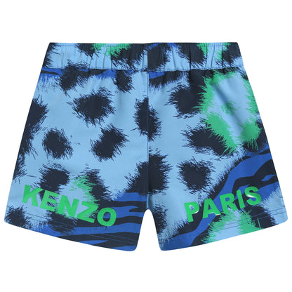Boys Navy Blue Polyester Swimming Trunks