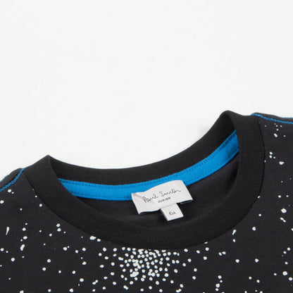 Girls Black “Stars” Cotton T-shirt
