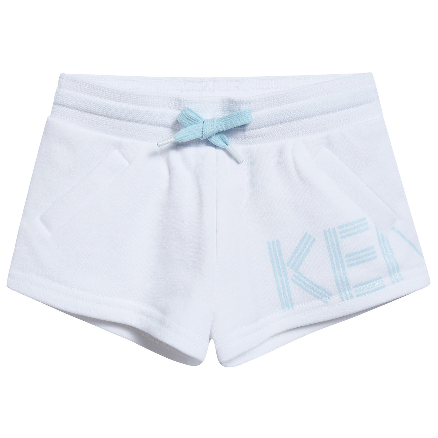 Girls White Cotton Shorts