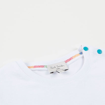 Baby Boys White  "Dinosaur & Car" Cotton T-shirt
