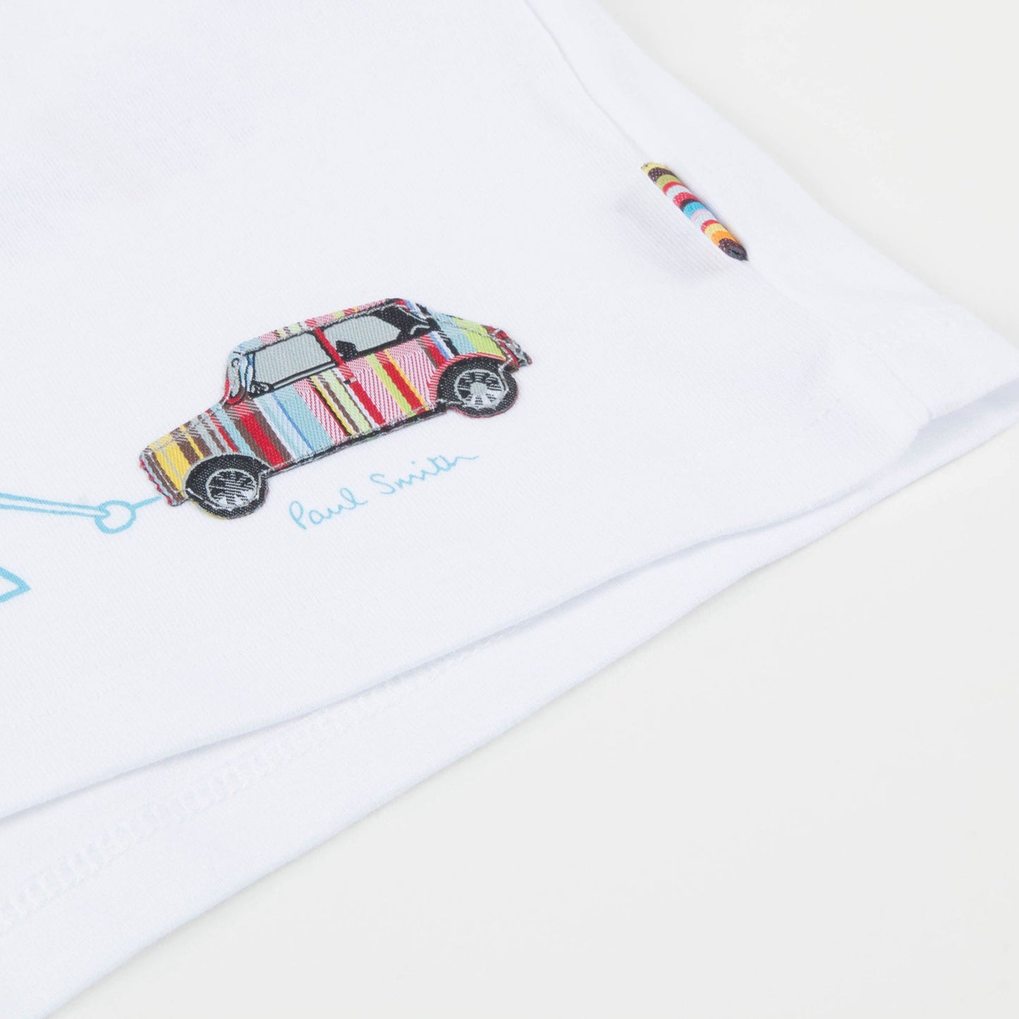 Baby Boys White  "Dinosaur & Car" Cotton T-shirt
