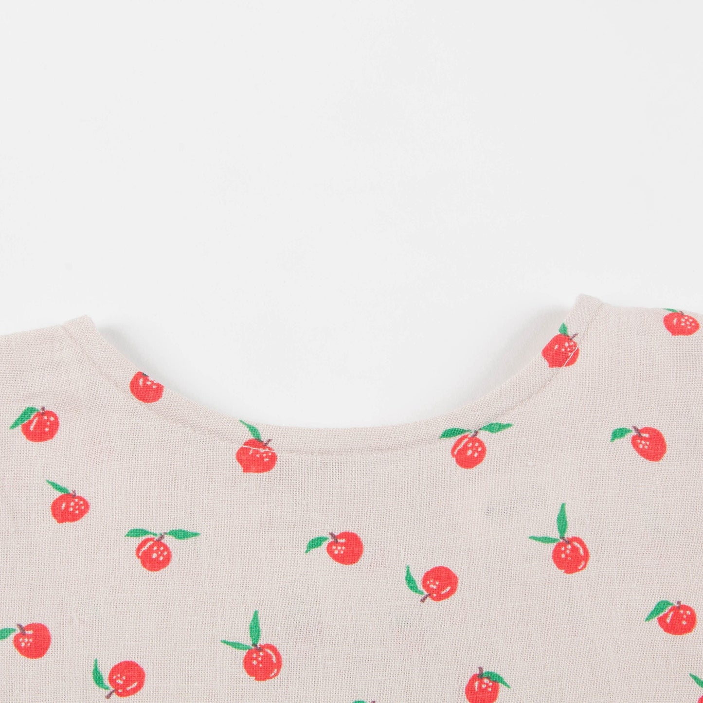 Girls Beige & Peaches Linen Dress