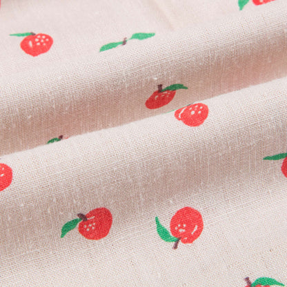 Girls Beige & Peaches Linen Dress