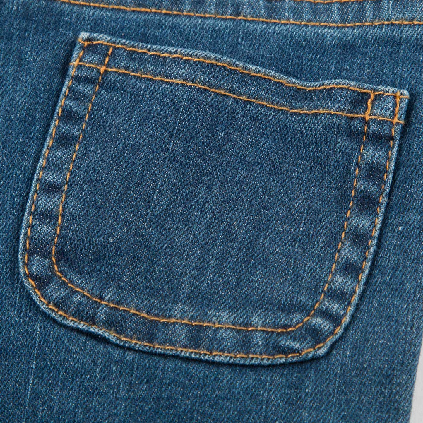 Girls Blue Denim Cotton Trousers