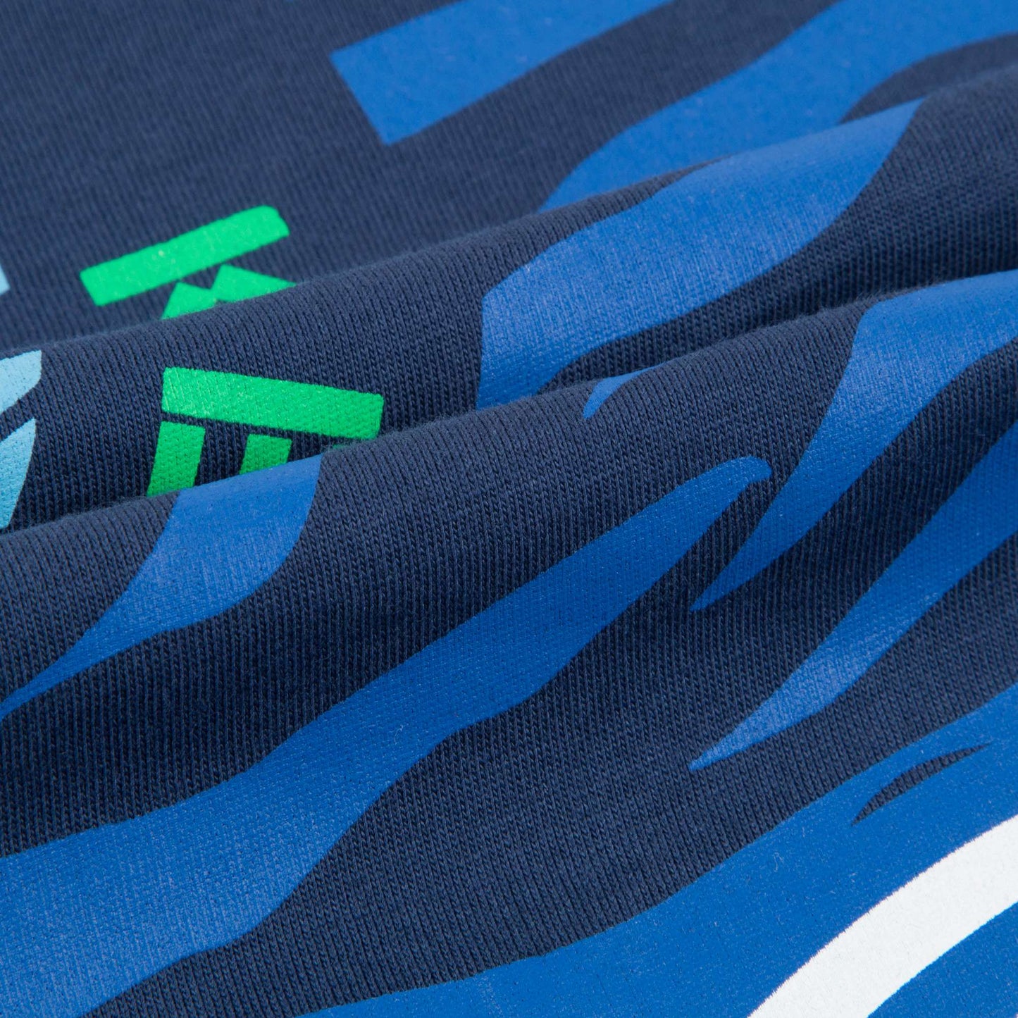Boys Navy Blue Tiger Printed Cotton T-shirt