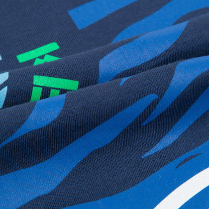 Boys Navy Blue Tiger Printed Cotton T-shirt